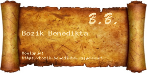 Bozik Benedikta névjegykártya
